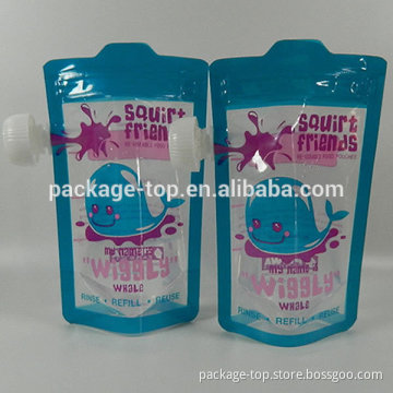 BPA free reclosable baby food squeeze pouch with nozzle baby food nozzle pouch